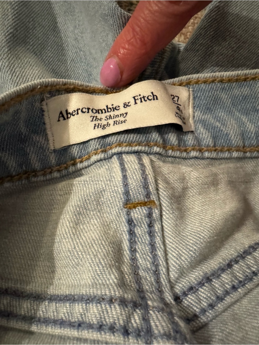 Abercrombie & Fitch Light Blue High-Rise Skinny Jeans